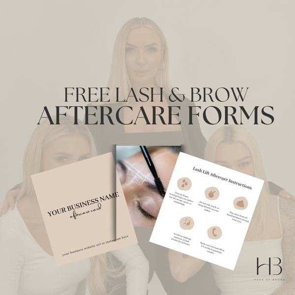 FREE Lash & Brow Aftercare Instructions
